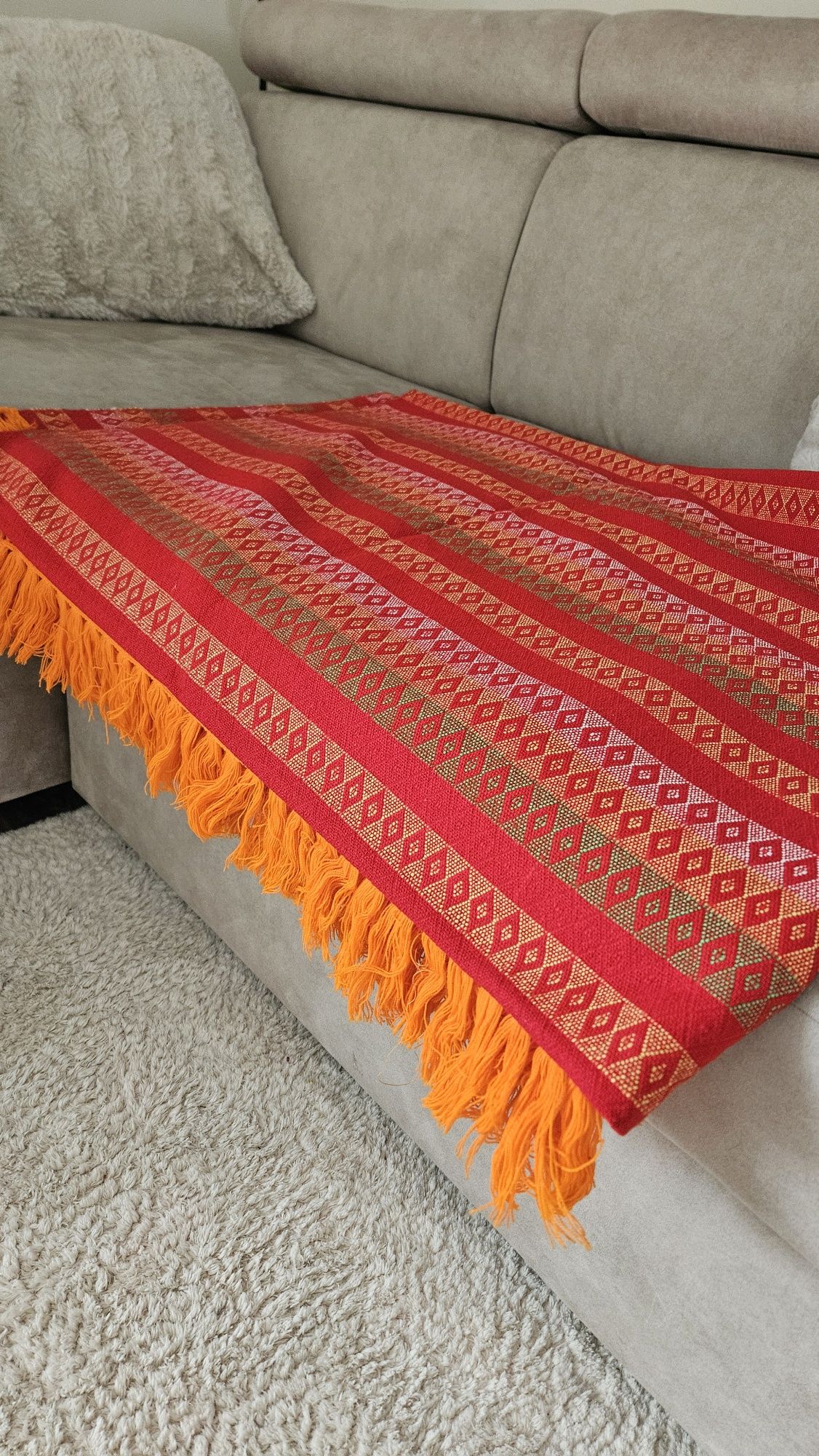 Koc narzuta kapa 160x240 z frędzlami narzuta boho vintage