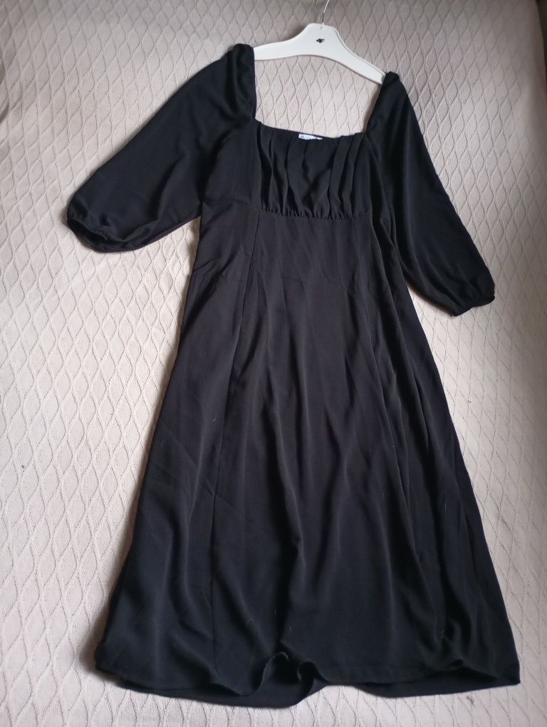 ASOS CURVE 46r czarna długa sukienka midi maxi