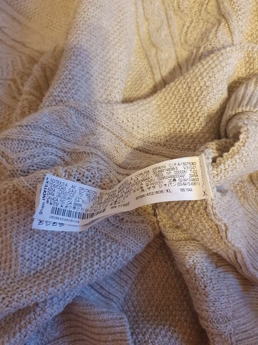 Kremowo beżowy sweter męski Zara, r. XL