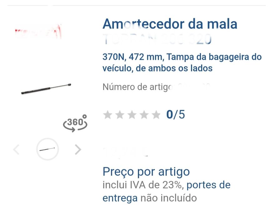 Vendo 2 amortecedores mala Opel C