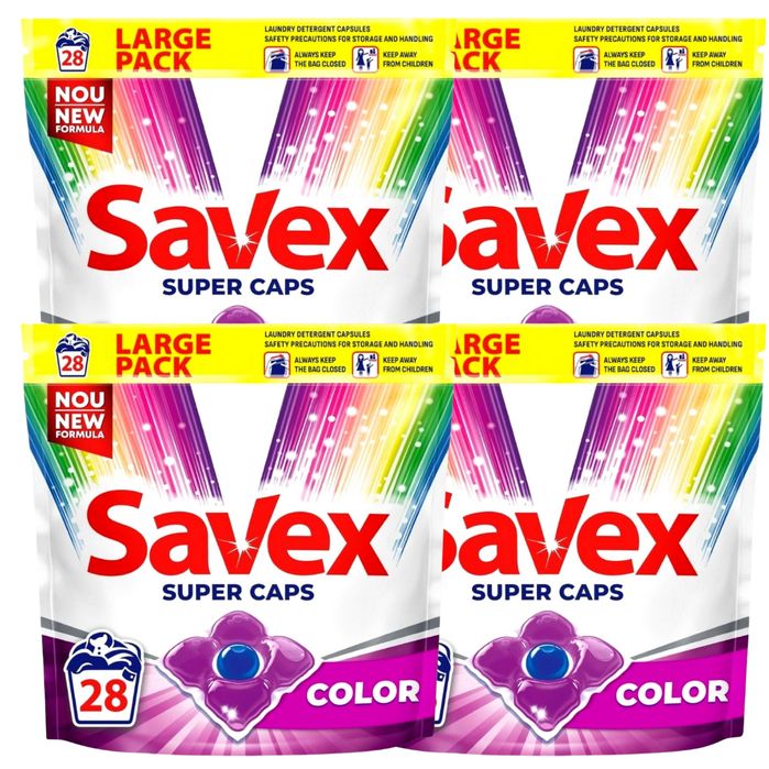 4x Savex Color 28szt zestaw kapsułek do prania kolorów