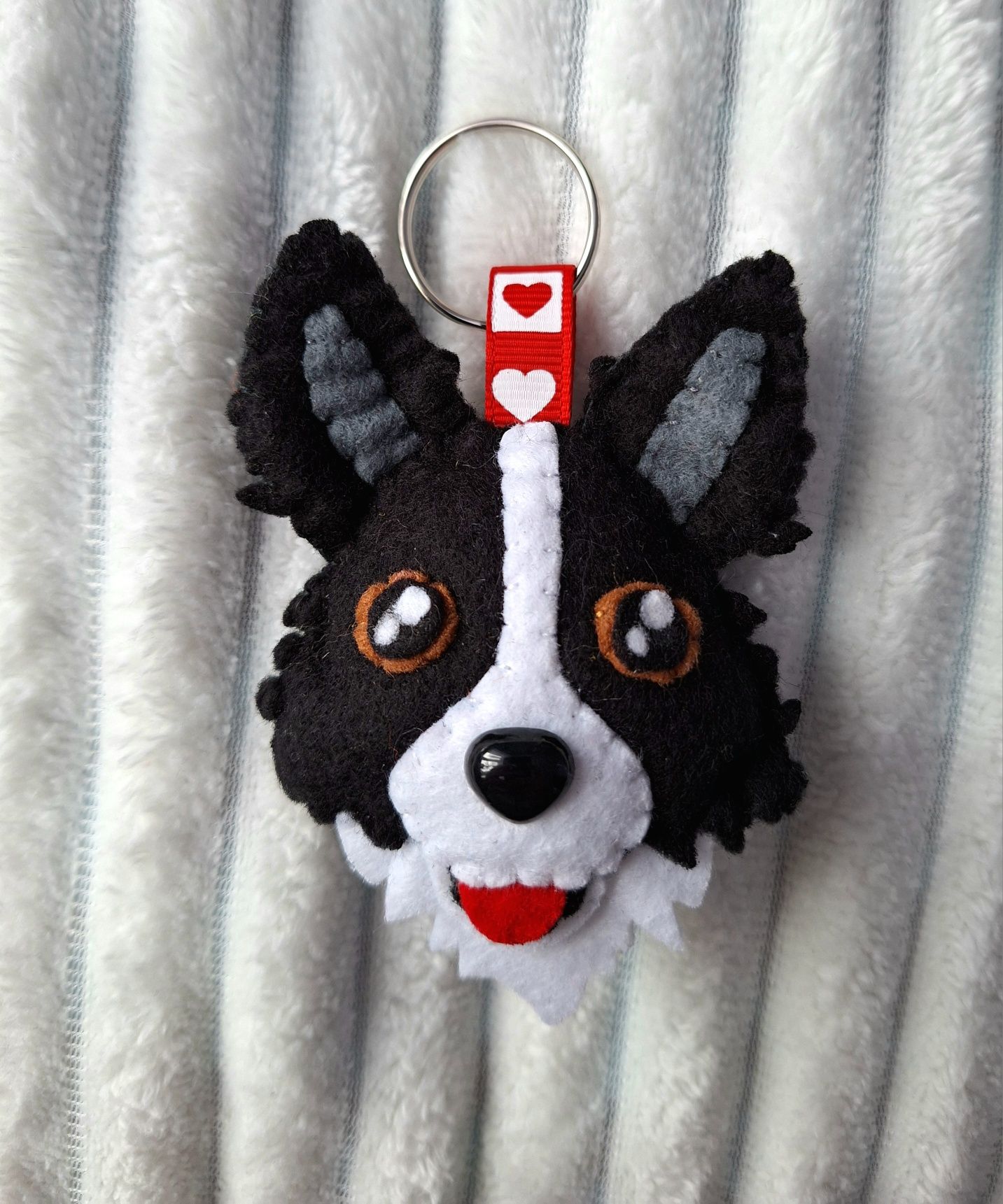 Border Collie - pies rasowy, brelok do torebki, handmade