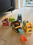 Auta lego duplo straż, policja, koparka i wywrotka