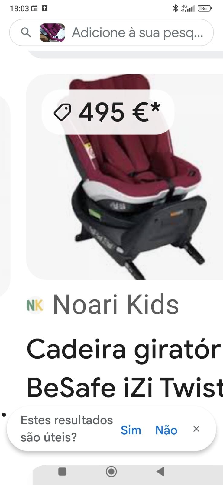 cadeira auto besafe izi twister giratória