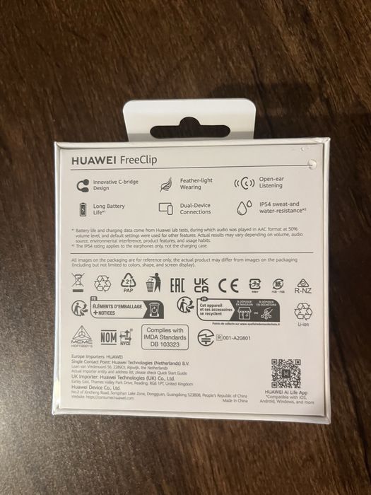 HUAWEI FreeClips czarne sluchawki bezprzewodowe NOWE