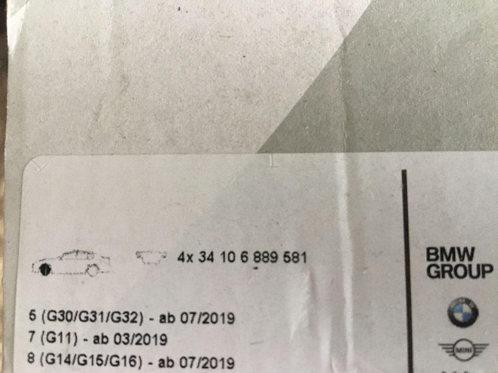 Гальмівні колодки (тормозные колодки) 34116889585 BMW