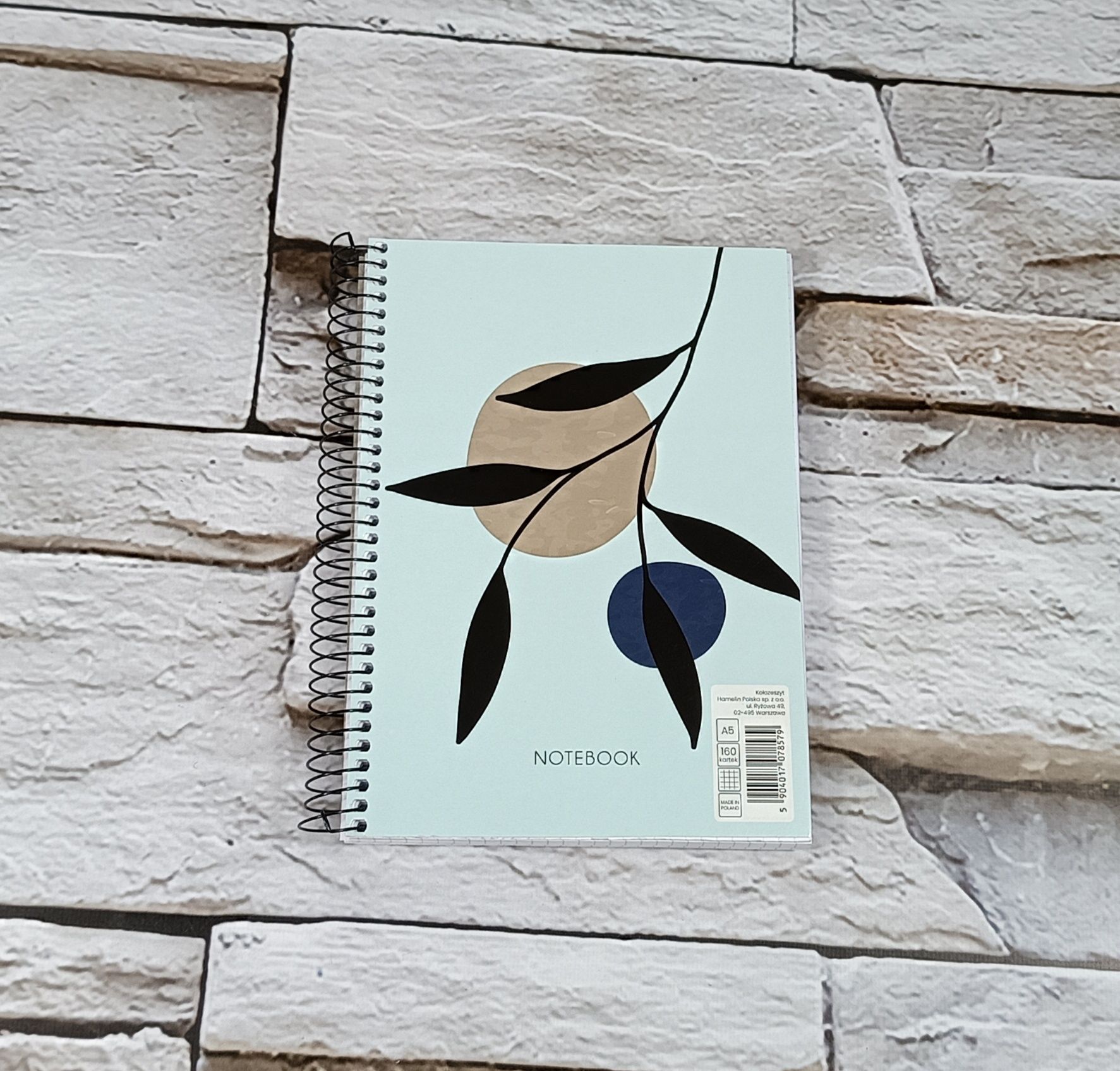 Kołozeszyt notes notebook A5 w kratkę 160 kartek