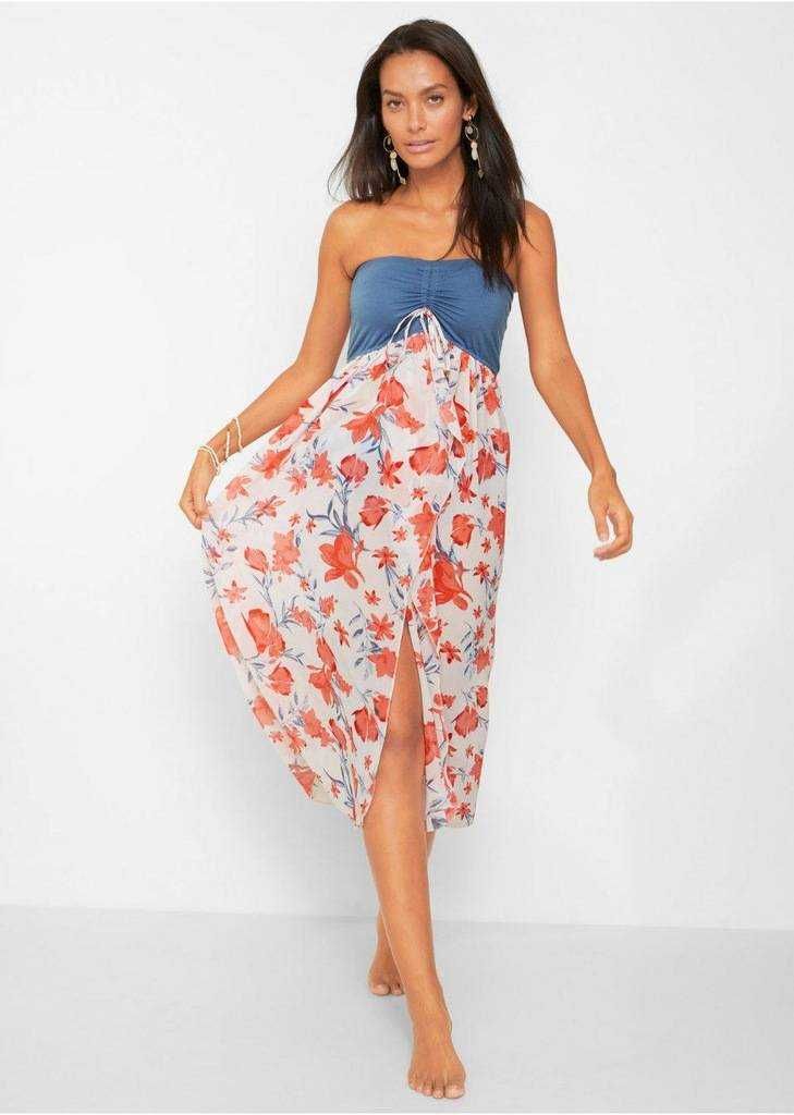 Plażowa sukienka midi w kwiaty | Bonprix | 52