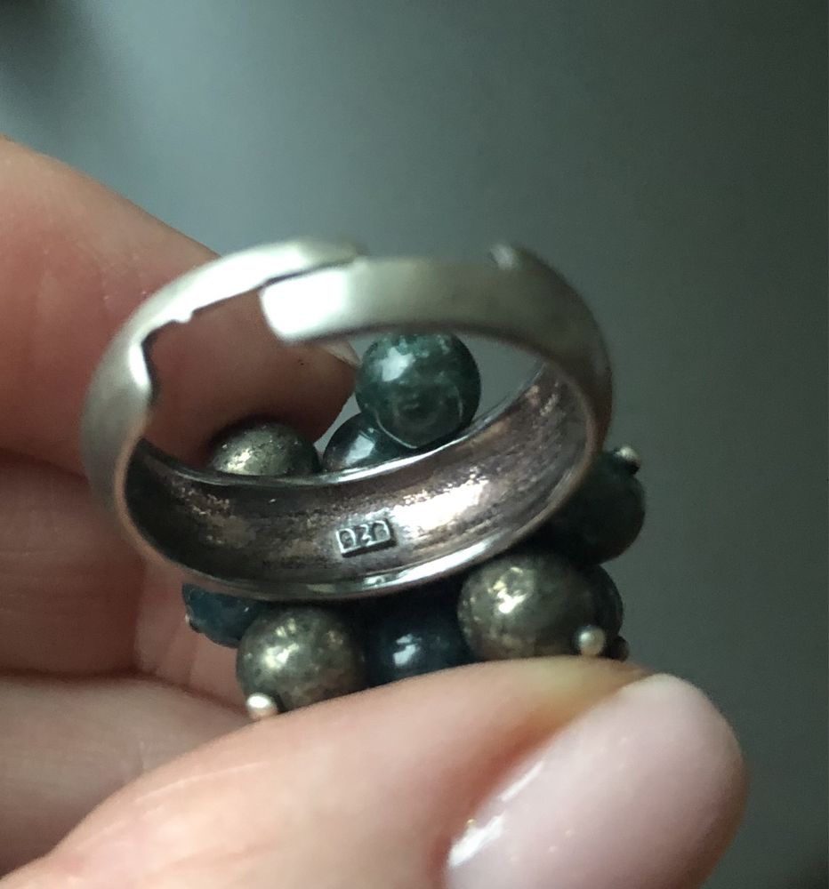 Oryginalny srebrny pierścionek z turmalinem Handmade