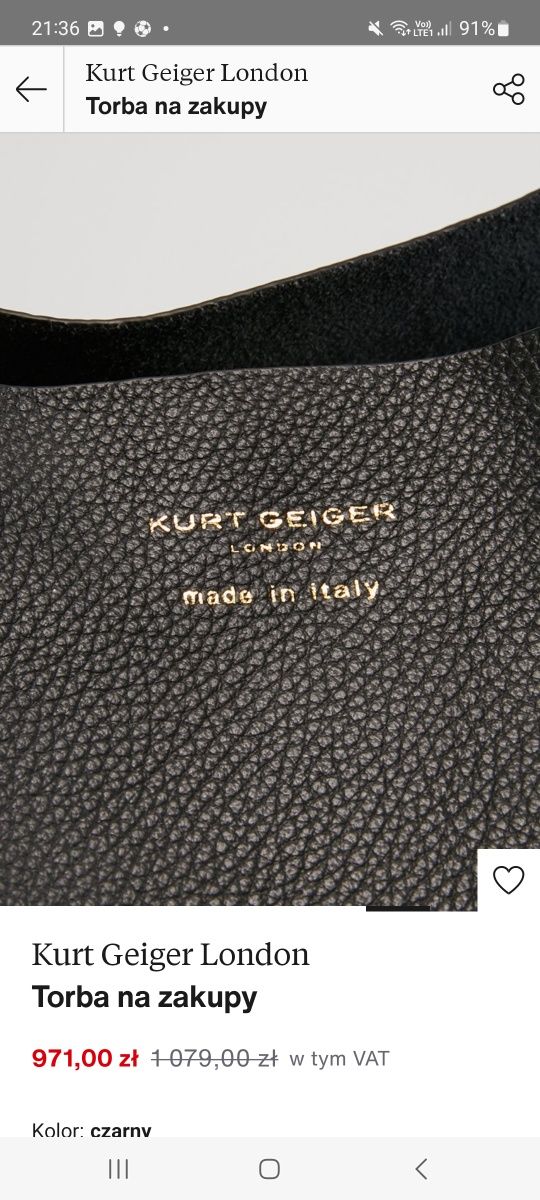 Doskonała shopperbag Kurt Geiger