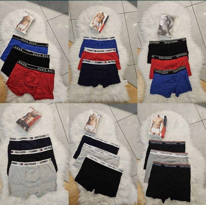 WYPRZEDAŻ Nowe Bokserki Męskie 3pak Tommy Armani CK Hugo Boss Calvin