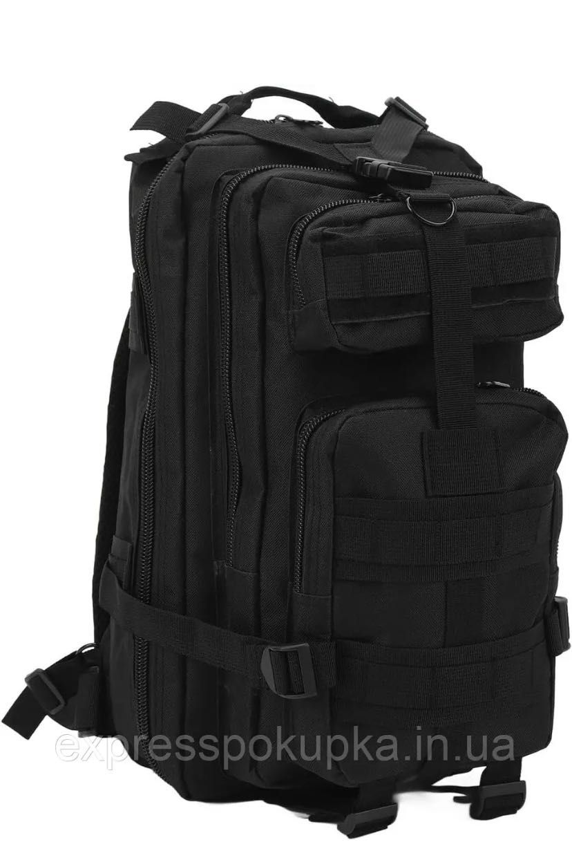 Тактичний військовий рюкзак з відділенням для гідратора. Чорний
