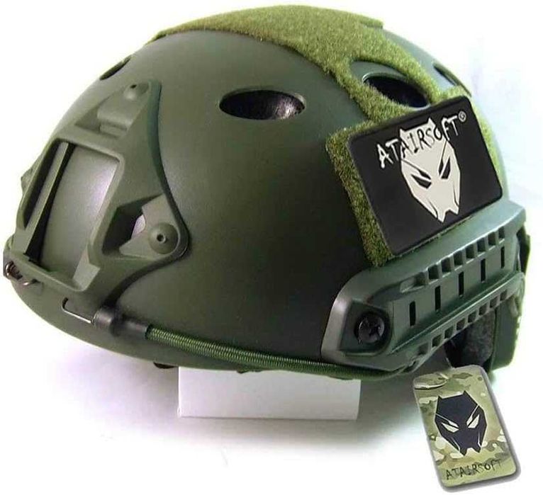 Kask Airsoft Paintball SWAT wojskowy zielony z miejscem na naszywki