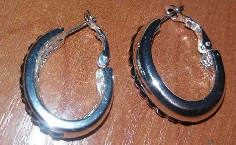 Kolczyki colibra posrebrzane z czarnymi cyrkoniami