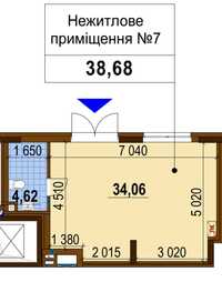 Коммерция 38,68м2, 1 поверх, БЕЗ %, Варшавський, ВВЕДЕН