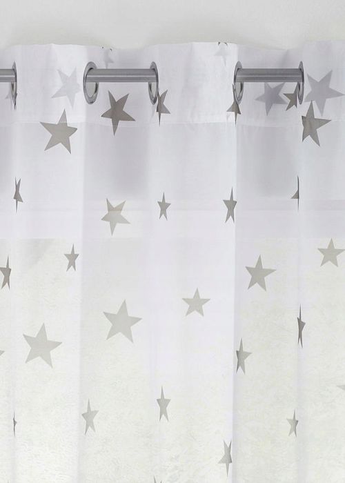 B.P.C firana biała w szare gwiazdy r.145/230