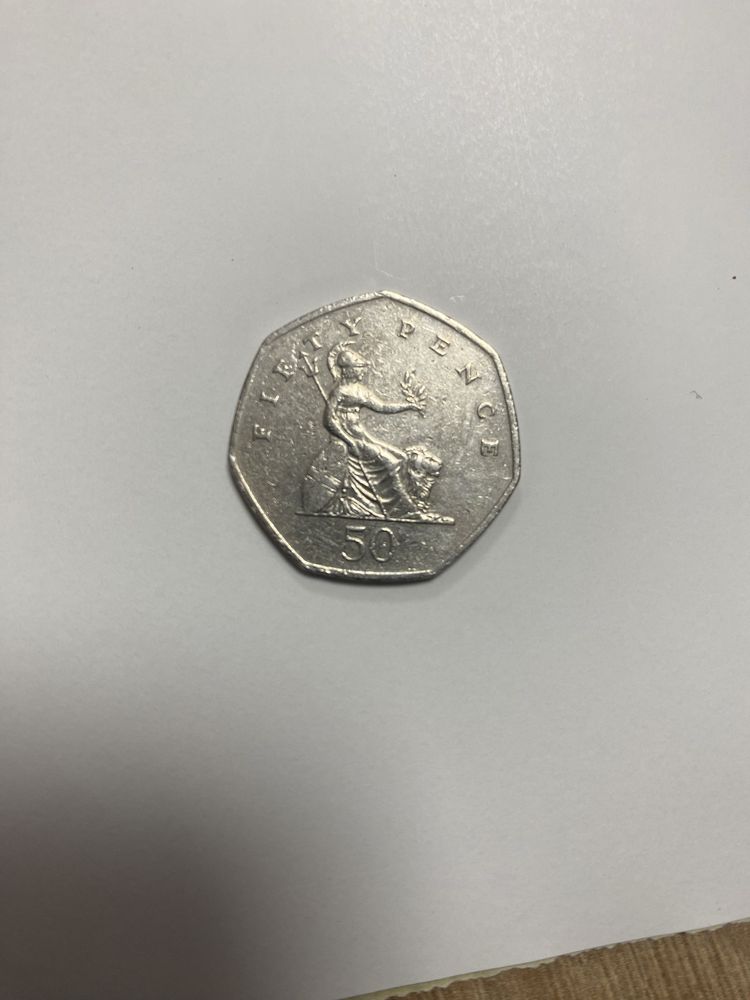 Монета 50 пенсов 1997р