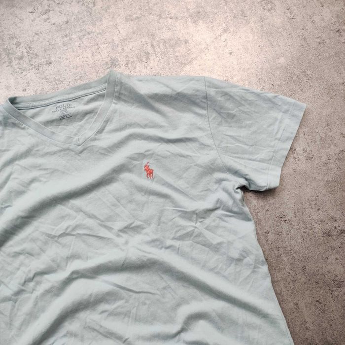 MĘSKA Koszulka Bawełna PREMIUM V Kołnierzyk Morska Polo Ralph Lauren