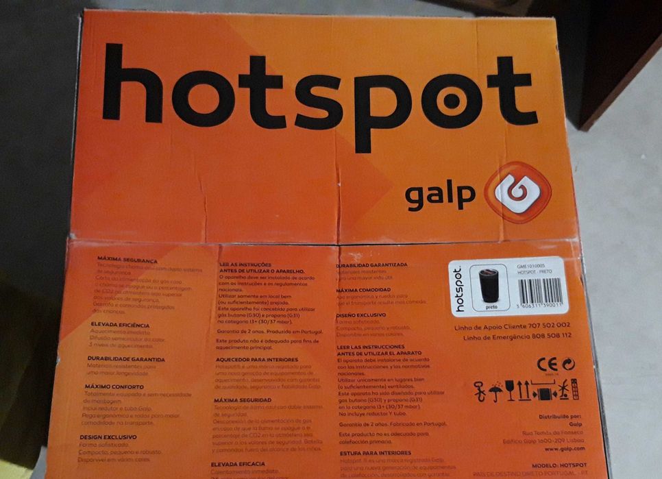 Aquecedor a gás HOSPOT da GALP - NOVO.