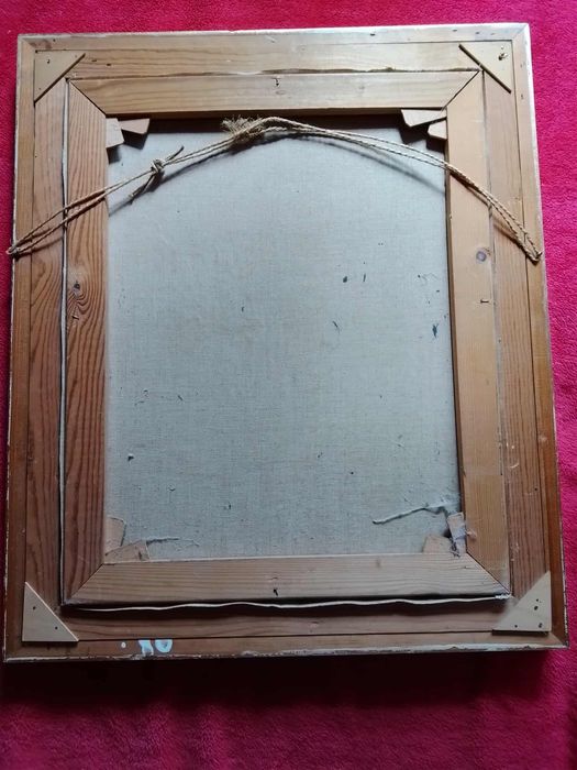 Stary obraz na płótnie sygnowany  .