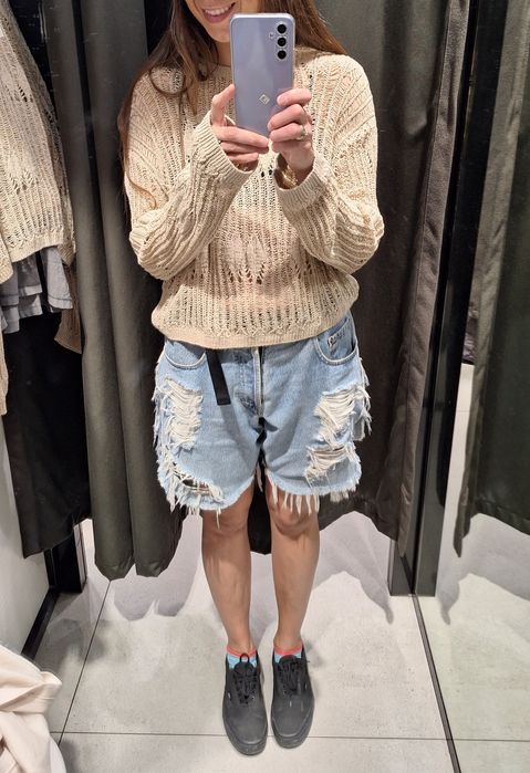 Zara letni ażurowy sweterek m nowy bez metki