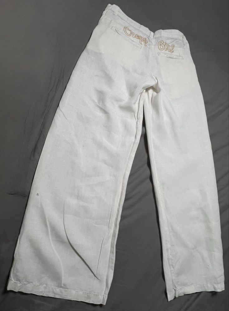 Spodnie ecru lniane Cropp 38 kieszenie boho style monochrom casual