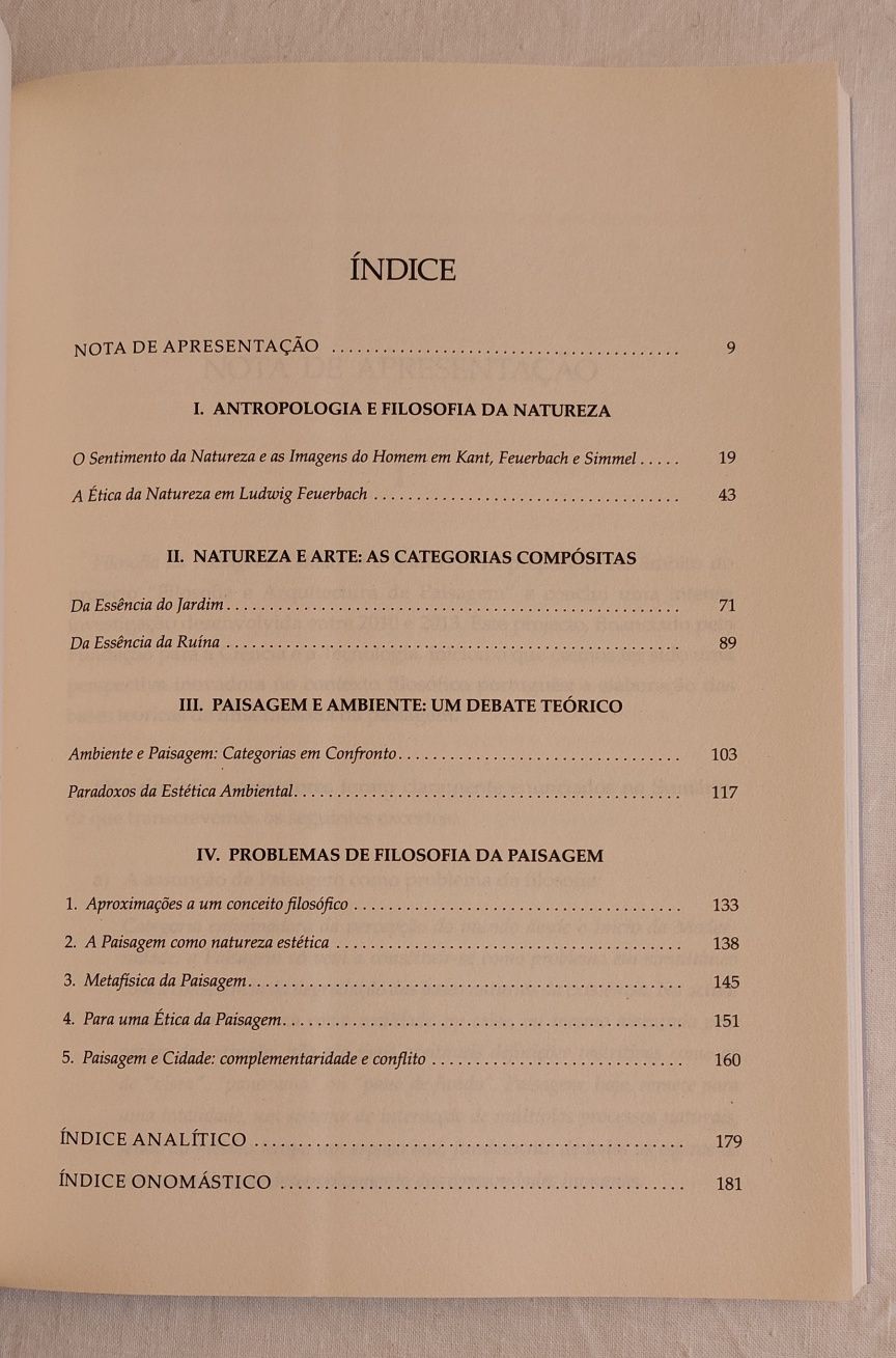 Filosofia e Arquitectura da Paisagem: Estudos