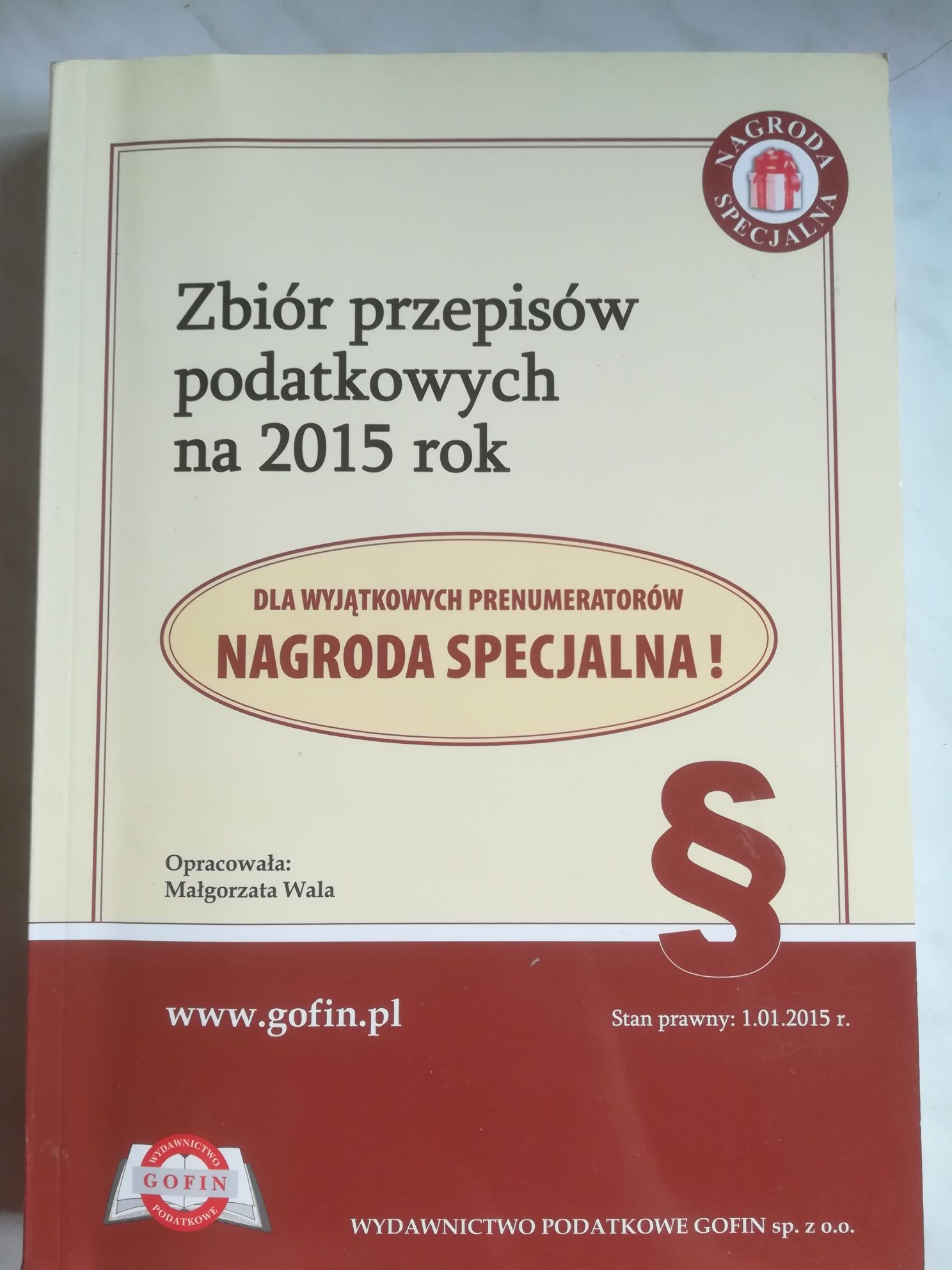 Zbiór przepisów podatkowych na 2015 rok