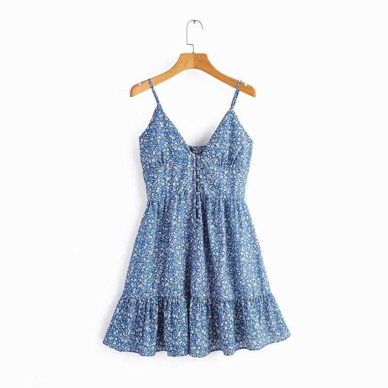 Блакитна сукня в квітковий принт від Shein