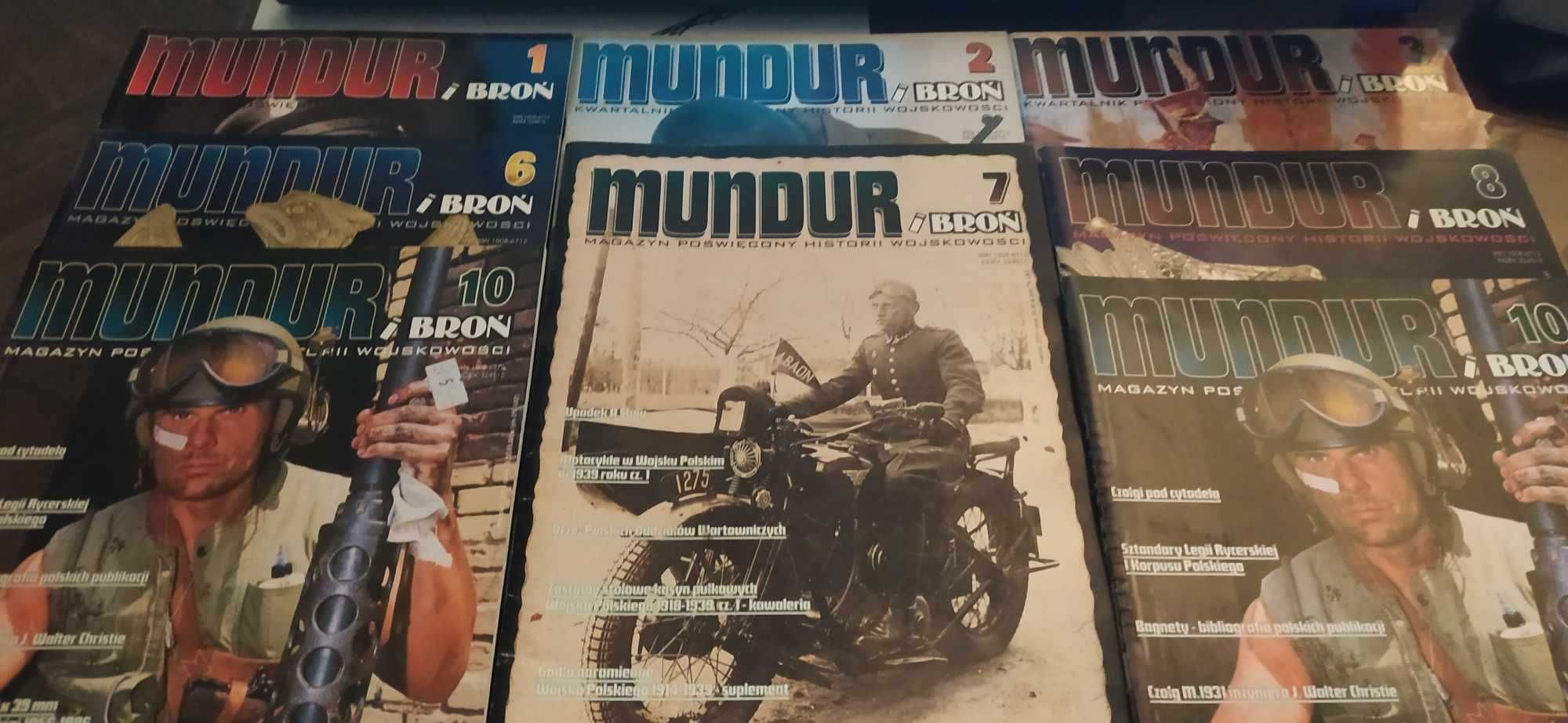 Mundur-magazyn poświęcony historii wojskowości nr1,2,3,6,7,8 i 2x10