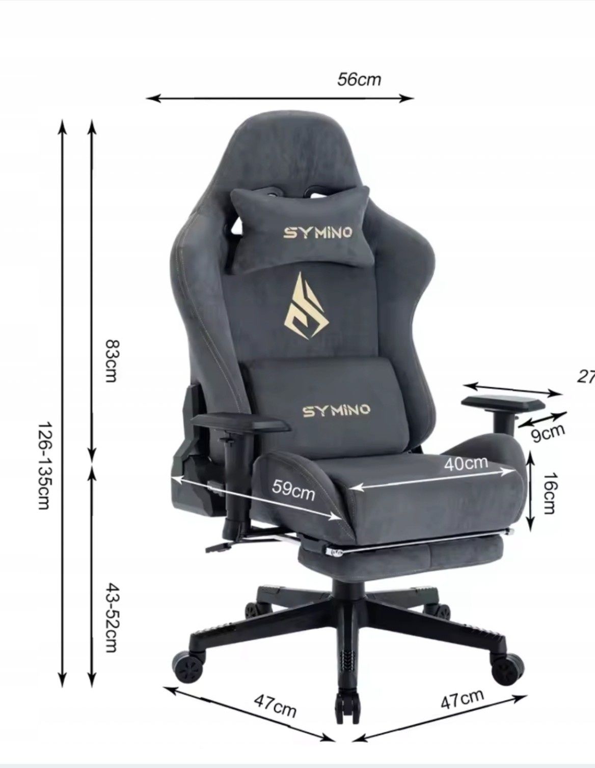 Fotel gamingowy biurowy Symino MP - 01 nowy