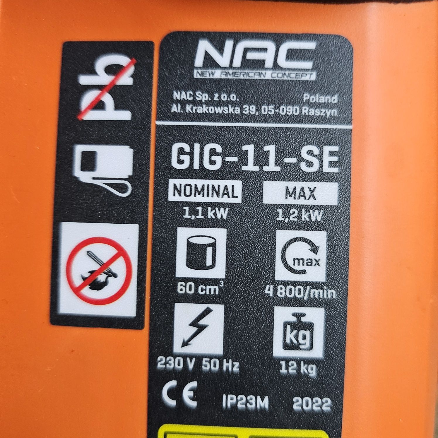 Agregat prądotwórczy NAC 1,2KW inwertorowy