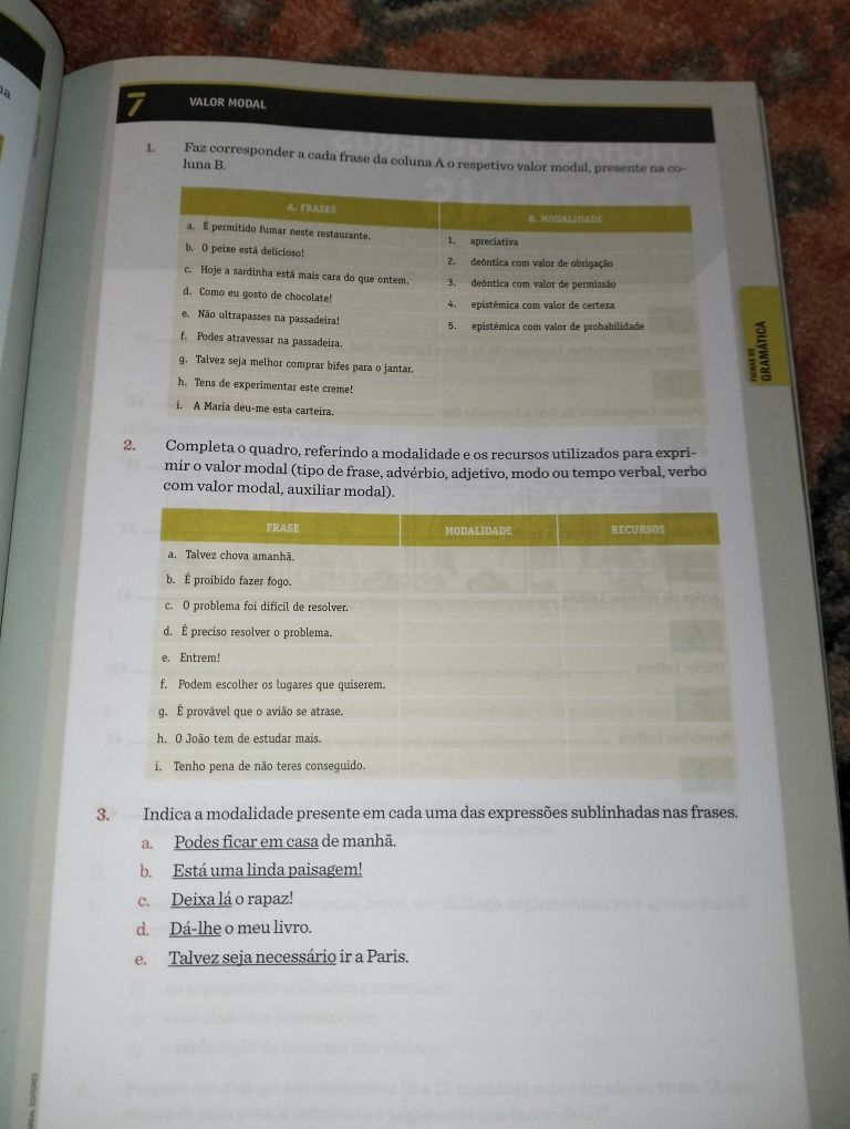 Livro de exercícios " Palavras 12" + Memorial do Convento 12° ano