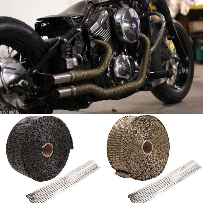 Taśma termiczna bandaż owijanie kolektorów wydechu turbo cafe racer
