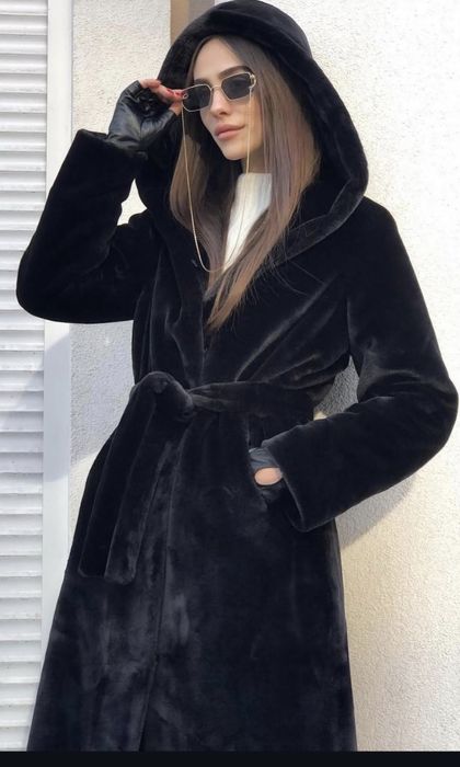 Шуба з екохутра під кролика