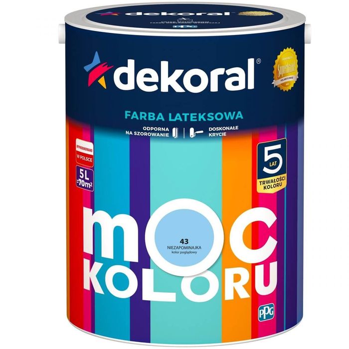 Dekoral Farba Moc Koloru 5l 43 Niezapominajka