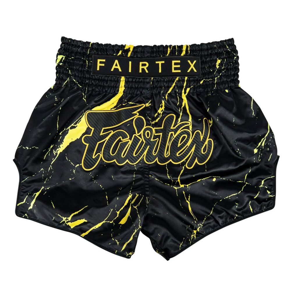 шорти кікбоксинг Fairtex shorts slim cut satin black marble
