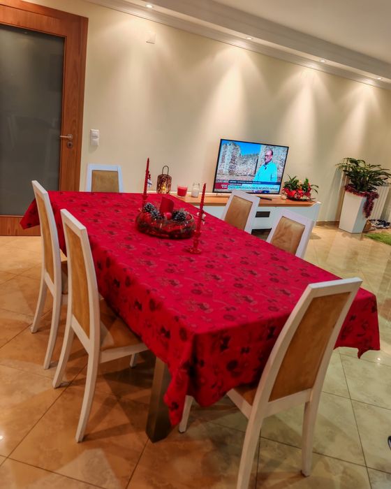 Mesa de jantar em vidro