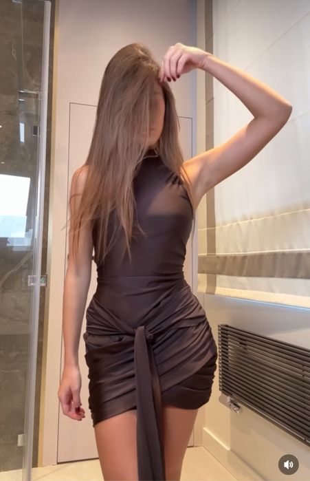 сукня коричнева з завʼязками