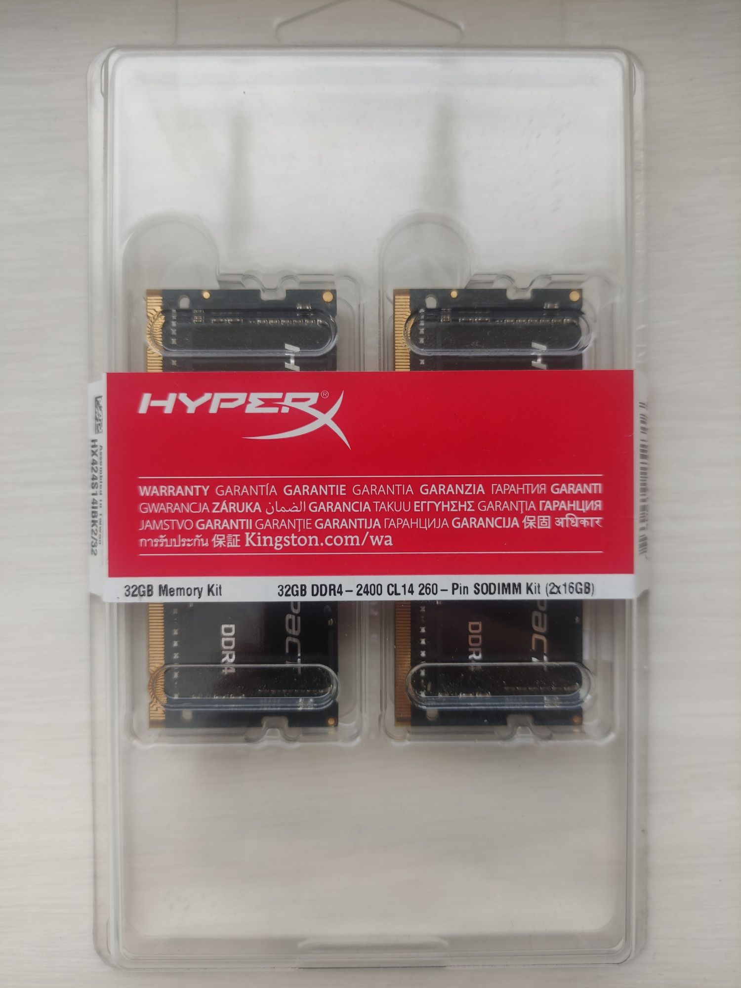 Пам'ять для ноутбуків HyperX 32 GB (2x16GB) SO-DIMM DDR4 2400 MHz (HX4