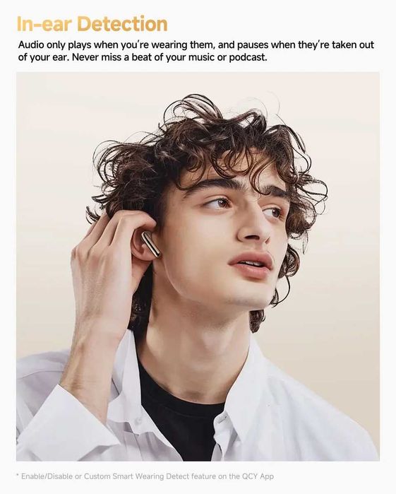 Навушники QCY MeloBuds Pro Hi-Res LDAC Hybrid ANC BT5.3 Gold/Black