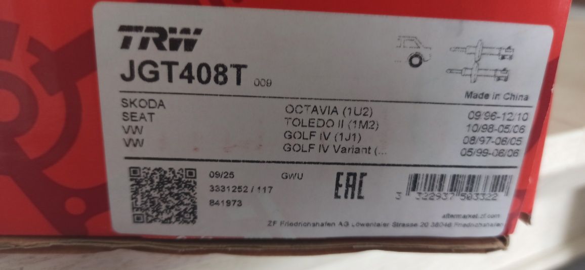 Amortyzatory TRW tył VW ,AUDI,SEAT,SKODA