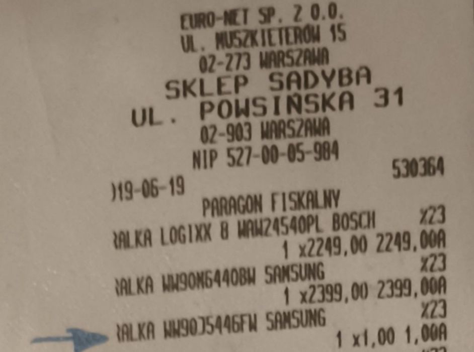 Pralka automatyczna Samsunga