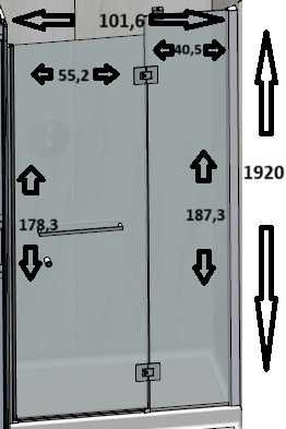 Drzwi prysznicowe 101,6X192CM