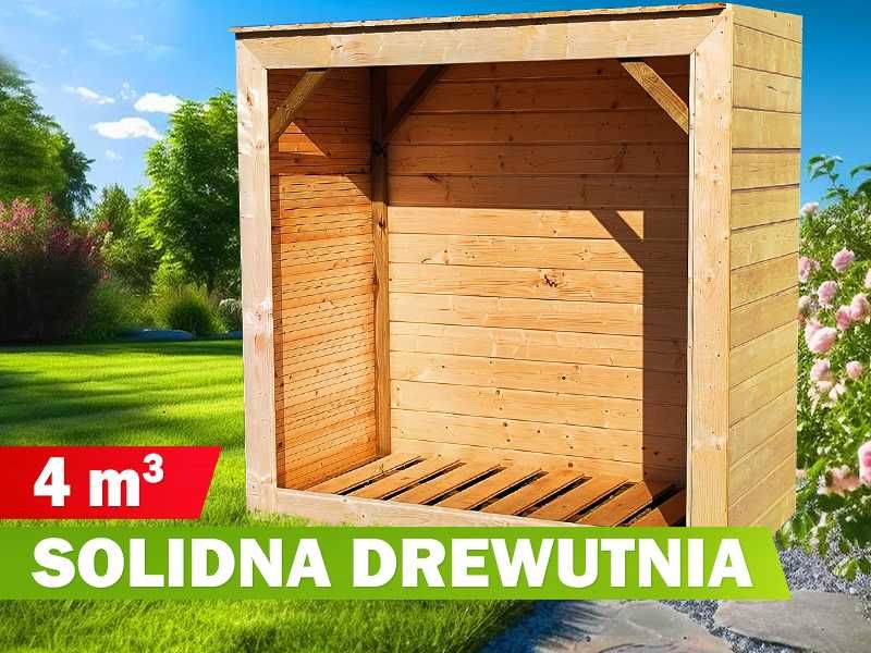Solidna i trwała wiata drewutnia na drewno kominkowe 4 m3 z montażem
