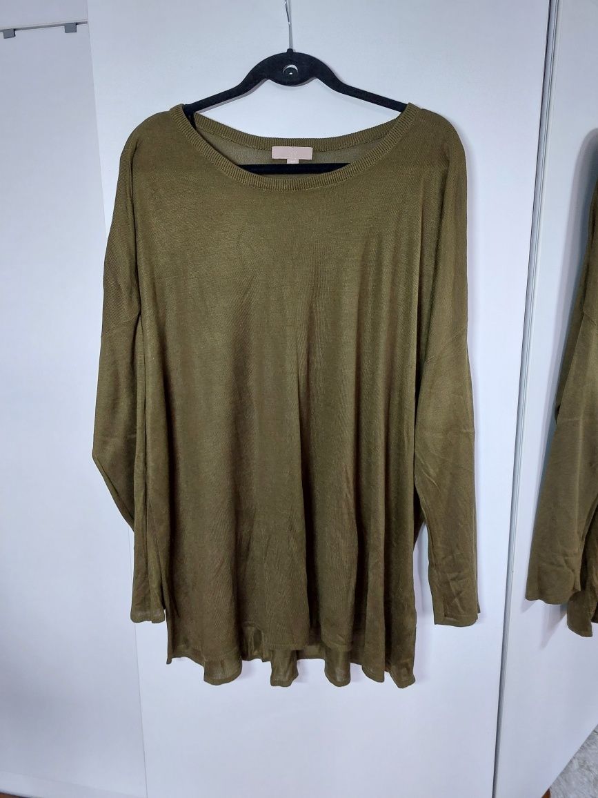 Zielony sweter XXL sweterek khaki H&M 2XL 44 sweterek bluza koszulka