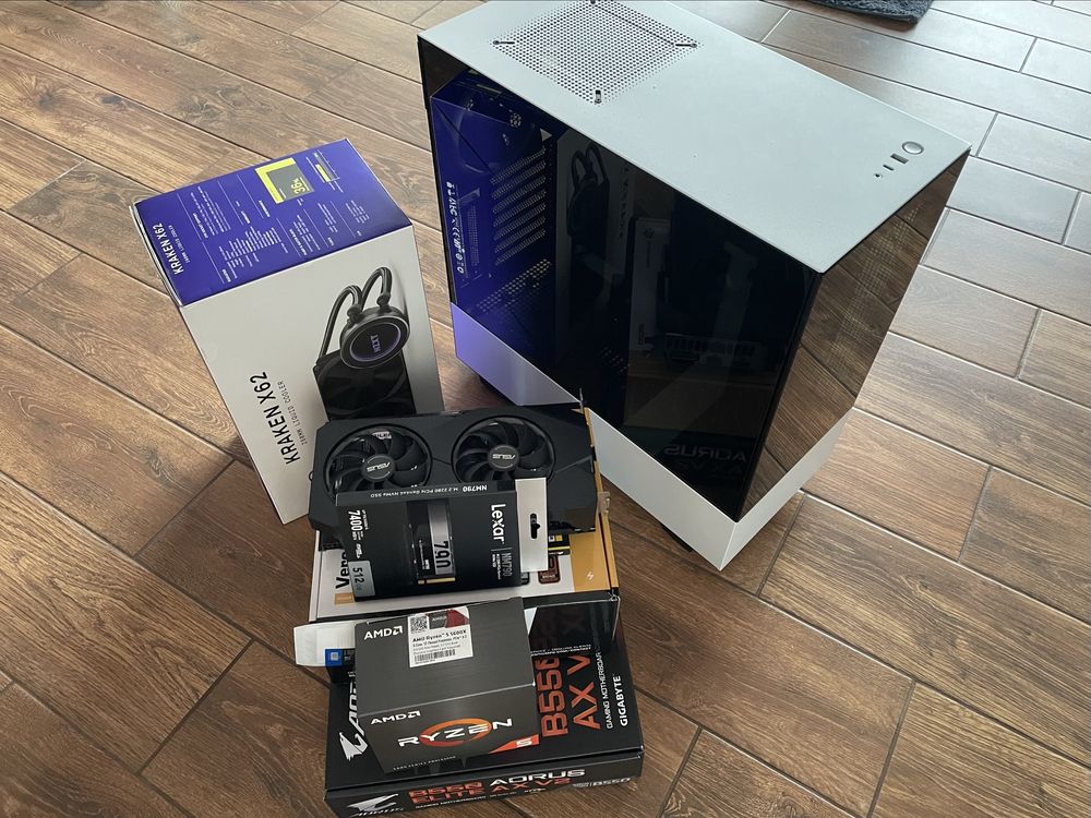 Komputer stacjonarny # RYZEN, Aorus Elite, RTX, 32 GB, NZXT,  34” #
