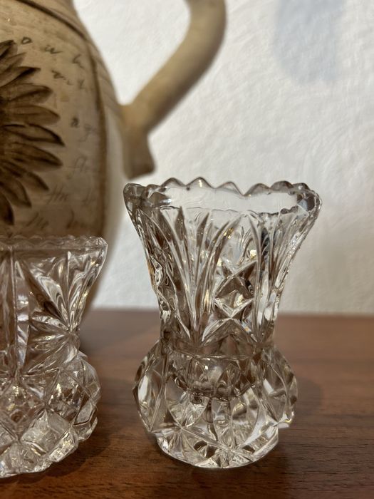 Вінтажні кришталеві міні вази 8 та 6,5 см.