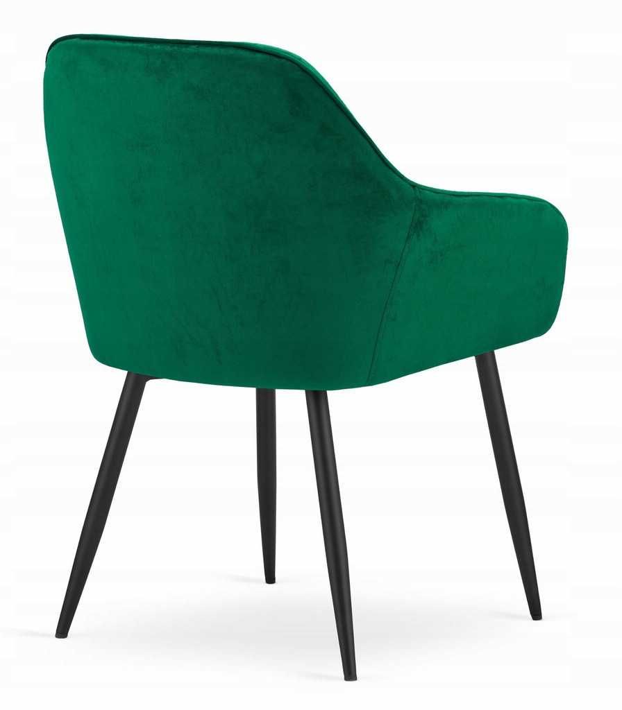 Krzesło tapicerowane FORIO aksamit ciemna zieleń NOWOCZESNY STYL