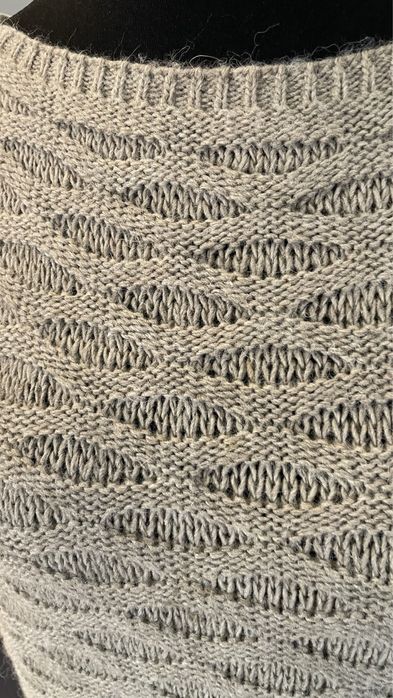 Sweter koszulka sweterkowa brązowo kremowa rozmiar M